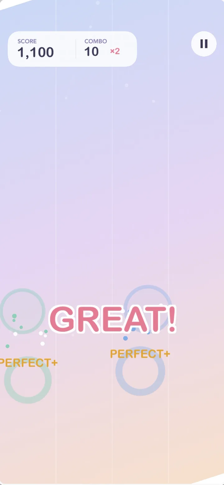 Neon Tile Beats timing feedback