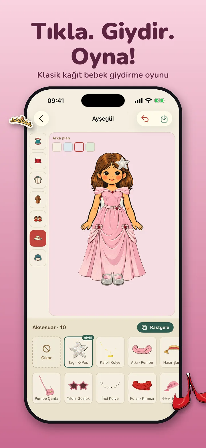 Tıkla, giydir, oyna — Paper Doll tanıtım karesi